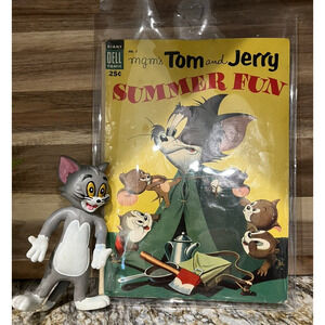 MGM's Tom & Jerry Dell Giant #1 July 1954 VG Droopy By Barks & 1989 Rubber Tom